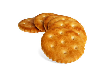 Cracker cookies isolated on white background