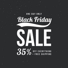 Black Friday sale ad template. Retro style vector design.