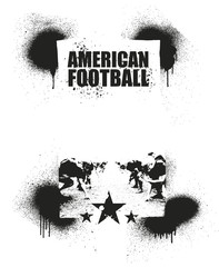 american football inky frame with scrimmage line