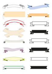 Set of retro banners and ribbons