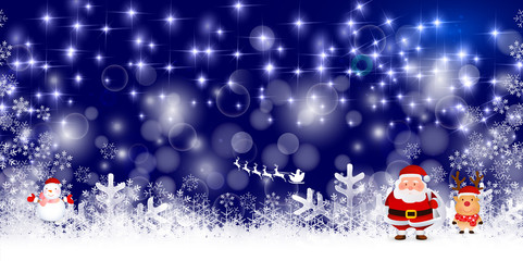 雪　クリスマス　サンタ　背景