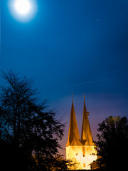 Church in Altenbruch, Germany at night