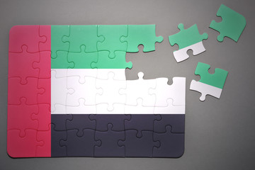 puzzle with the national flag of united arab emirates
