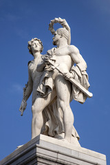 Fototapeta na wymiar Warrior Sculpture; Schlossbrucke Bridge; Unter den Linden; Berli