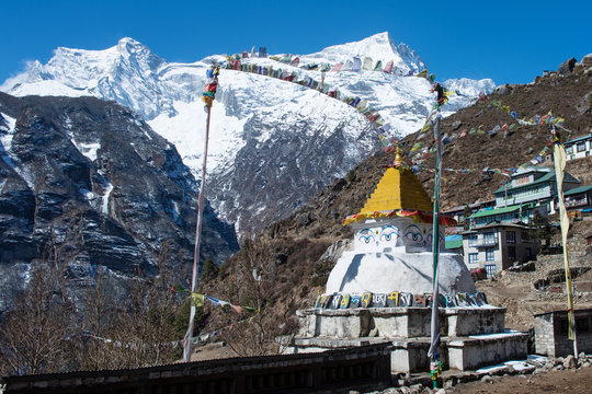 Buddhist stupa in Namche Bazar, Everest region, Nepal