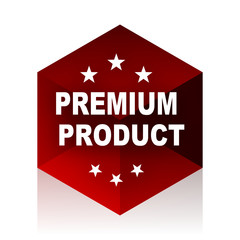 premium product red cube 3d modern design icon on white background