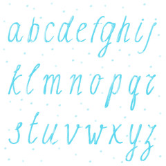 Handdrawn alphabet, block letters