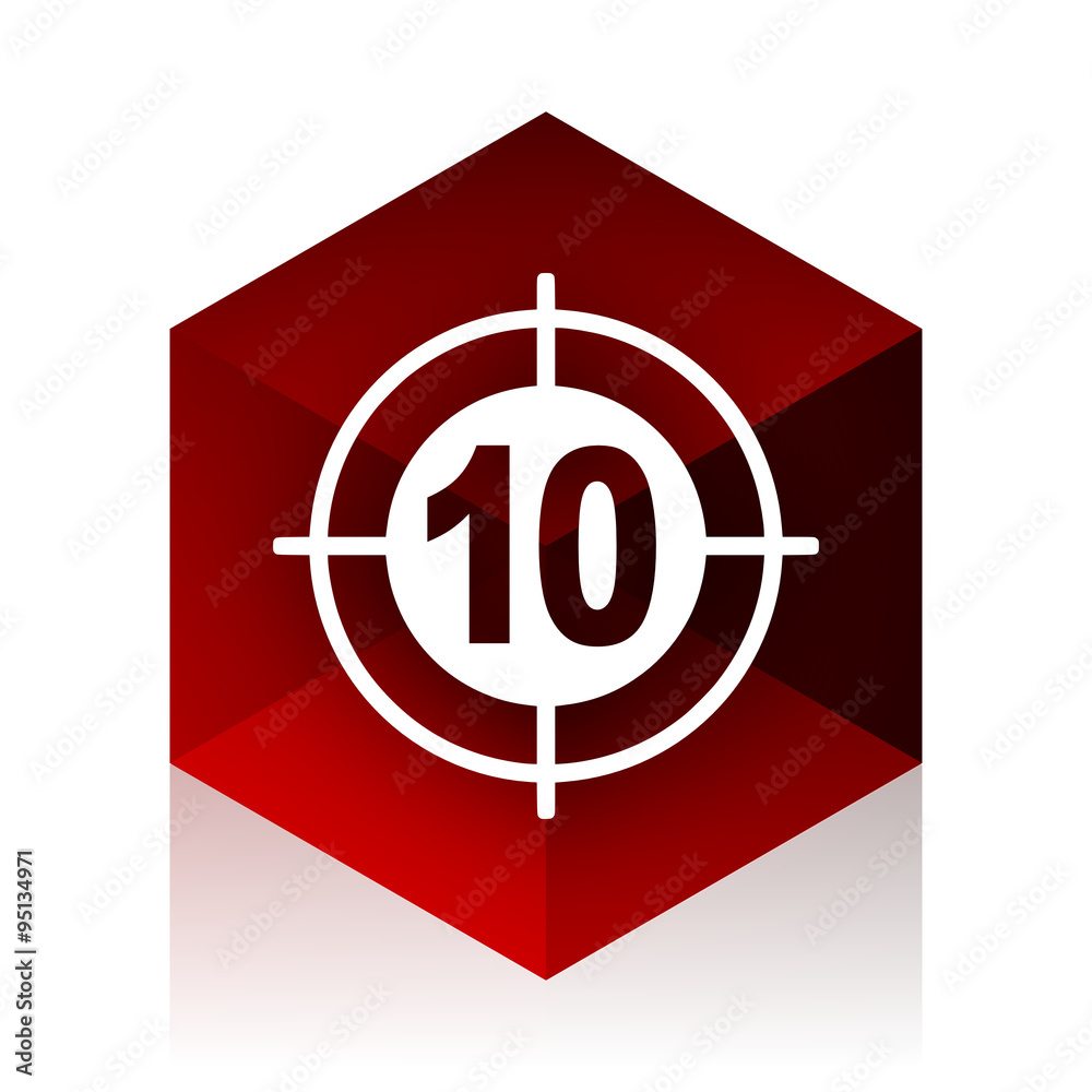 Poster target red cube 3d modern design icon on white background