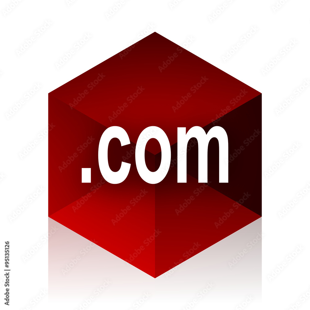 Poster com red cube 3d modern design icon on white background