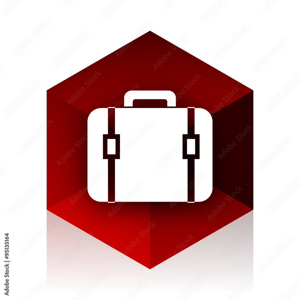 Poster bag red cube 3d modern design icon on white background