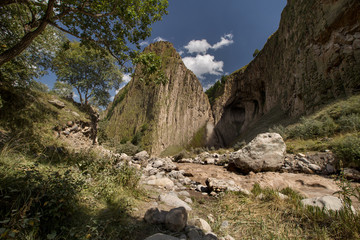 Tuzlukshapa Waterfall and mountain river Malka.