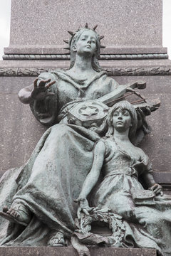 Detail of Adam Mickiewicz Monument (1898) by Rygier in Krakow