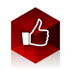 like red cube 3d modern design icon on white background