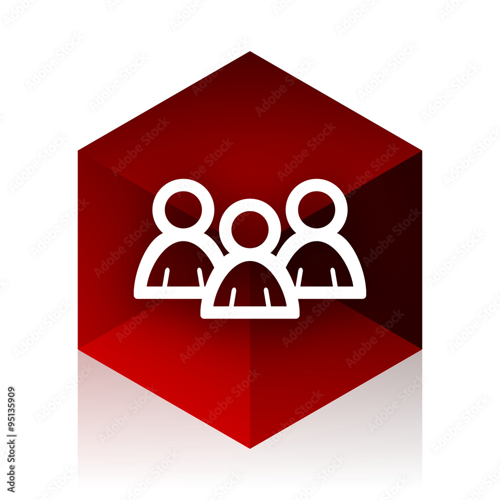 Poster forum red cube 3d modern design icon on white background