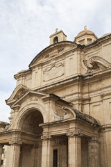 Fototapeta na wymiar Church of St Catherine in capital of Malta -Valletta, Europe