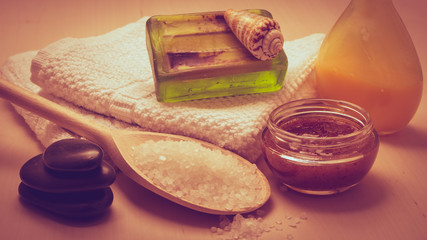 Set for care of skin body, bath accessories