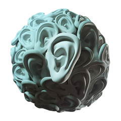 human ears in ball shape