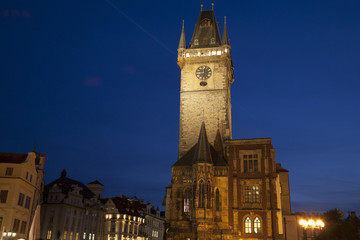 Old Town Hall Tower in Old Town Square, Prague; Czech Republic;