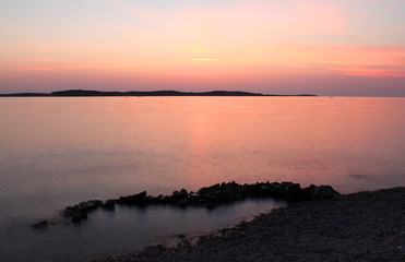 Pink sunset in Croatia