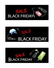 Adaptor Power Supply on Black Friday Sale Banners