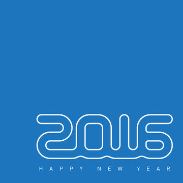 Happy new year 2016. Creative greeting card design template. Uni