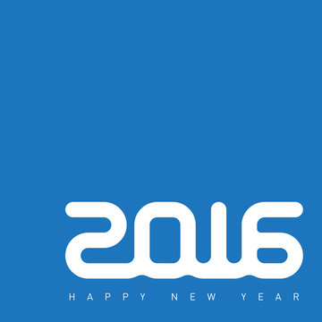 Happy new year 2016. Creative greeting card design template. Uni