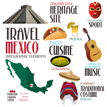 Infographic Elements for Traveling to Mexico