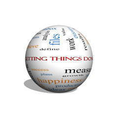 Getting Things Done 3D sphere Word Cloud Concept