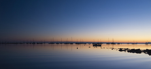 Panorama of Mar Menor lagoon, from Los Alcazares, Murcia, Spain