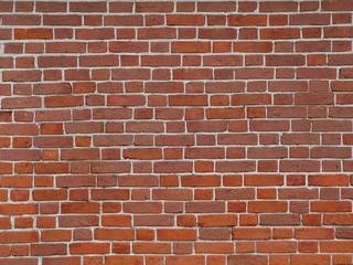 Fototapeta premium Old brick wall background, red brickwork texture, construction i