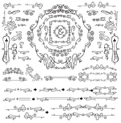 Calligraphic Royal Design Elements. Frames, Borders, Swirls
