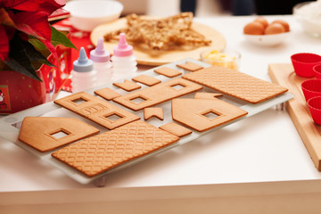 Gingerbread on the table. Christmas time.