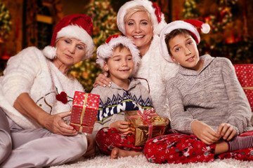 Obraz na płótnie Canvas Christmas time. Happy family.