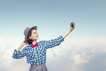 Girl with photo camera