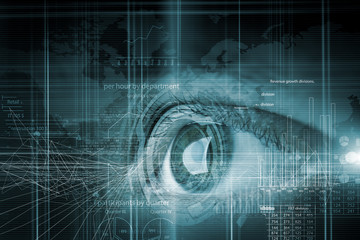 Eye scanning. Concept image