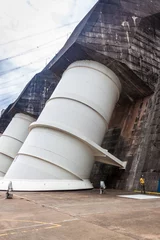 Photo sur Plexiglas Barrage  Giant penstocks of Itaipu dam on river Parana on the border of Brazil and Paraguay