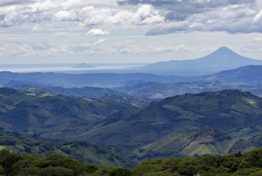 Nicaraguan landscape with volcano