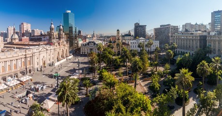 Plaza de Armas square in Santiago, Chile - obrazy, fototapety, plakaty