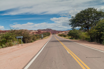 Road in Quebrada de Cafayate valley, Argentina