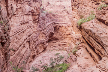 Rock formation called Garganta del Diablo (Devil's Throat) in Quebrada de Cafayate valley, Argentina