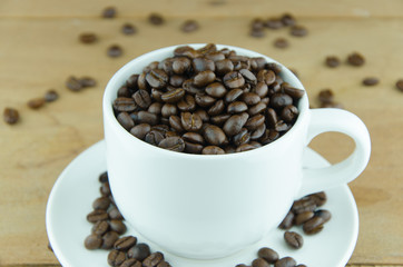 Coffee bean in cup