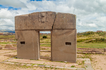 Ruins of Tiwanaku, Bolivia. Tiwanaku is an ancient city near the Lake Titicaca.