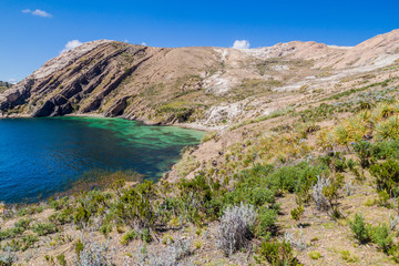 Isla del Sol (Island of the Sun) in Titicaca lake, Bolivia