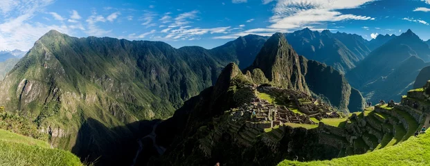 Crédence de cuisine en verre imprimé Machu Picchu Panorama du Machu Picchu, Pérou