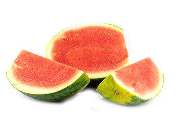 Halt watermelon on white background