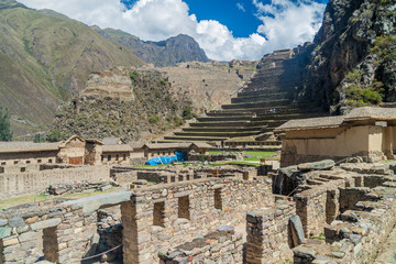 Fototapeta na wymiar Inca's ruins in Ollantaytambo, Sacred Valley of Incas, Peru