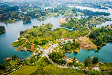 Foto op Canvas Beautiful aerial view of Guatape in Antioquia, Colombia © Fotos 593