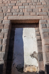 Detail of Inca's perfect stonework in Loreto alley in Cuzco, Peru.