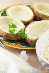 Baked potato skin.