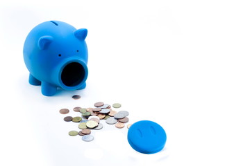 pig money box with coins
